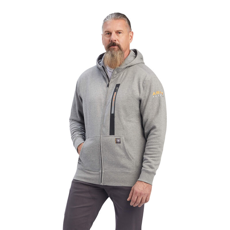 Ariat Hoodie Herren - Rebar Workman Full Zip Grau ( WZHKF-8407 )